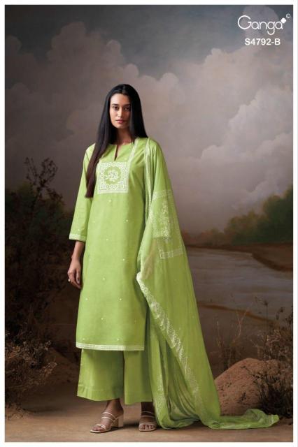 Ganga gulnar 4752 top class collection dress materials in wholesale rate